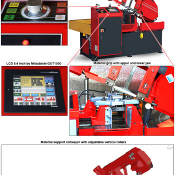 KARMETAL Bundle Bandsaw WOS 280x300 (Motor; 2.95 HP/2.2 kW ~ 1.400 rpm) Angle 90°; 280 x 300 mm - Image 11