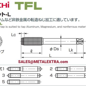 Alternative view of NACHI Forming Tap TAFLET-L for Aluminum, Magnesium, Nonferrous metal, M1 - M10 LIST6950