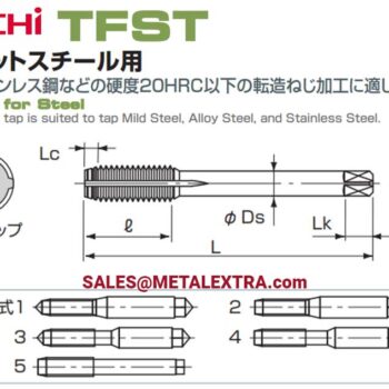 Alternative view of NACHI Forming Tap TAFLET TFST for Steel M1 - M10 LIST6954