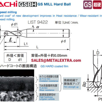 Alternative view of NACHI GS MILL Hard Ball ø0.4mm – ø12mm GSBH LIST9422