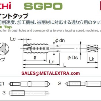 Alternative view of NACHI Point Tap SGPO HSSE-SG for through holes, M1 - M24 LIST7950