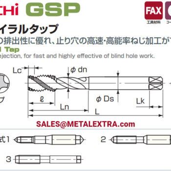 NACHI Spiral Flute Machine Taps GSP 39° HSSE-SG for blind hole, M2 - M24 LIST7904P - Image 2