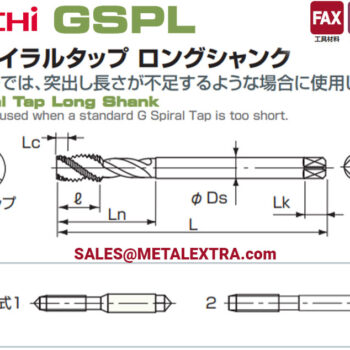 NACHI Spiral Flute Machine Taps GSPS 45° HSSE-SG for Stainless Steel, M3 - M24 LIST7934P - Image 2