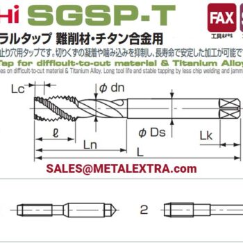 Alternative view of NACHI Spiral Machine Taps SGSP-T 10° HSSE-SG for Titanium blind hole, M3 - M12 LIST7958