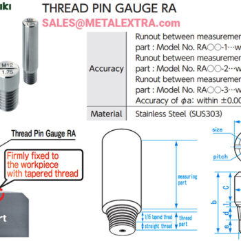 NIIGATA SEIKI Thread Pin Gauge RA, JIS Metric, M1 - M18 - Image 3