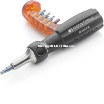 PB SWISS TOOLS Bit Holder ø6mm Insider Pro Ratchet PB 6510 R-30 with bit magazine and 10 PrecisionBits C6 676665 - Image 6