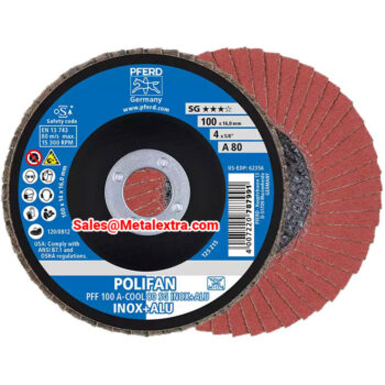 PFERD Polifan Flap Disc A-COOL SG INOX + ALU, 4007220, for Steel & Aluminum ⌀100mm - ⌀180mm, Grit 40 - 80 - Image 2