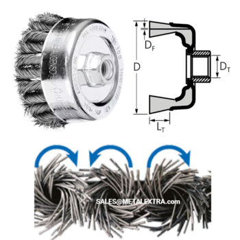 PFERD Threaded Cup Brushes Knotted Combitwist Steel Wire 0.5mm M14x2 X-LOCK 4007220 806722 - Image 4