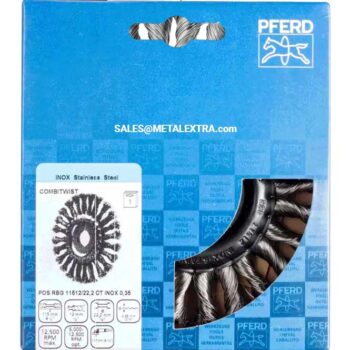 PFERD Wheel Brush Knotted RBG Combitwist Stainless Steel Wire 0.35mm 11512/22,2 X-LOCK 4007220 593400 - Image 5