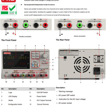 RS PRO Bench Power Supply RSPD 3303C (Programmable DC Power Supply 220W) 3 Output, Range: 0 → 32V, 3.2A - Image 4