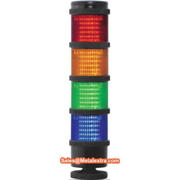 RS PRO Signal Tower 220-5060 (4 Lights; Red/Green/Amber/Blue) IP 66, voltage 24 Vac/dc, Diameter; 70mm