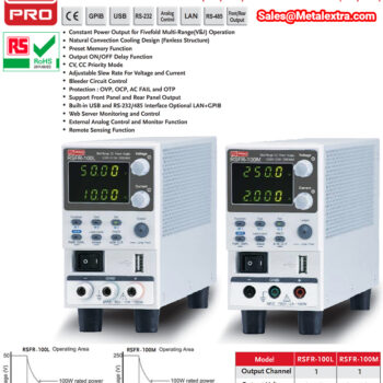 RS PRO Bench Power Supply RSFR-100 Series (Programmable DC Power Supply 100W) 3 Output, Range: 0∼50V/ 0∼10A - Image 3