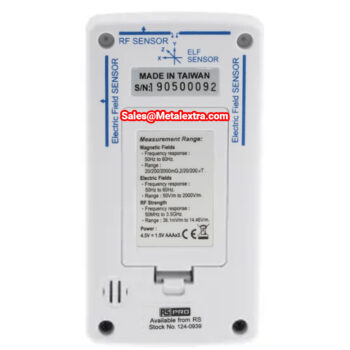 RS PRO Gauss Meter 124-0939 (Resolution; 0.01 μT/0.01 mG) USB Mini-B, high frequency (RF) Range; 50 MHz - 3.5 GHz,  low frequency (EMF); 50-60 Hz - Image 4