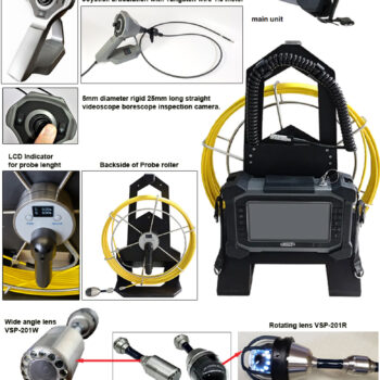 INSIZE Videoscope VSP-201 (1Mpx, 7 Inch display, HDMI, USB, Rechargeable) IP 64, Range; 3 - 30 Meter, Lens; Ø6.4mm - Ø40mm - Image 16