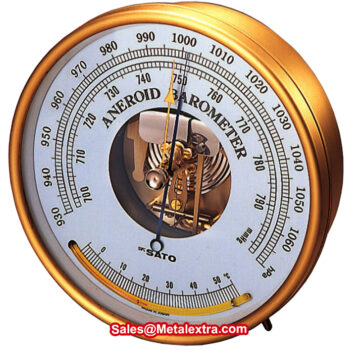 SK SATO Aneroid Barometer with Glass Thermometer 7610-20 (Res; 1 hPa / 1°C, Accuracy; ±1 hPa) Range: 930 ~ 1070 hPa