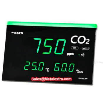 Alternative view of SK SATO CO2 Monitor SK-50CTH Rechargeable (Type-C, Air Humidity: 10.0 to 95.0%rh) Range; 200 to 5000 ppm