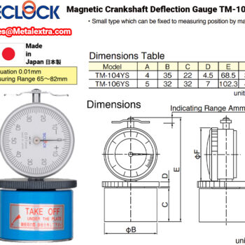 TECLOCK Magnetic Crankshaft Deflection Gauge TM-104YS (Resolution 0.01mm) Accuracy 15μm, Range: Ø65mm~Ø82mm - Image 2