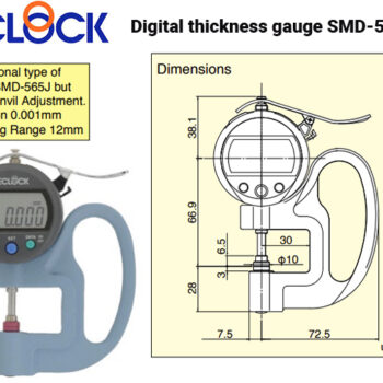 TECLOCK Digital Indicator Thickness Gage SMD-565J-L Range 0-12mm, Grad 0,001mm - Image 2