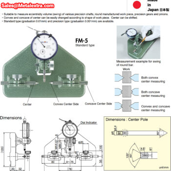 TECLOCK Bench Center FM-5 (Standard Type) Accuracy: 15µm, Range diameter Ø60mm, width: 75mm - Image 5