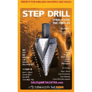 TNC SHARK Helical Step Drill Spiral Flute HSS Cobalt ø4mm - ø40mm - Image 4