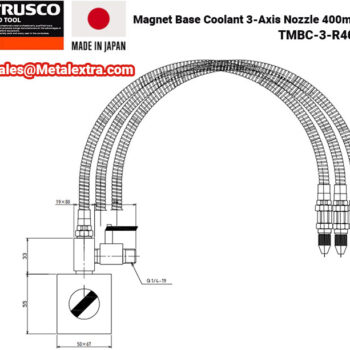 Alternative view of TRUSCO Magnet Base Coolant 3 Hose TMBC-3-R400