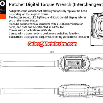 Alternative view of TRUSCO head replaceable ratchet digital torque wrench HDT4-135C Drive 12.7mm 27-135Nm