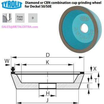Alternative view of TYROLIT Combination diamond cup grinding wheel for Deckel S0 S0E ⌀75mm 597111 D15