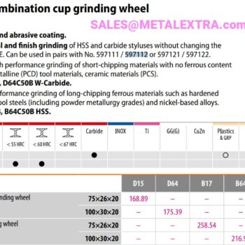 TYROLIT Combination diamond cup grinding wheel for Deckel S0 S0E ⌀75mm 597121 B17 - Image 3