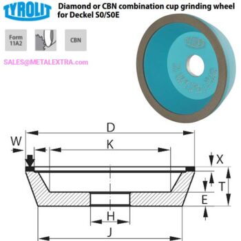 TYROLIT Combination diamond cup grinding wheel for Deckel S0 S0E ⌀100mm 597122 B64 - Image 2