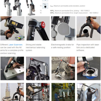 Alternative view of TRIMOS Measuring Arm A-LINE (6-7 Axes) Resolution 0.1μm, Accuracy; ±4μm, Range; 1300mm - 9000 mm