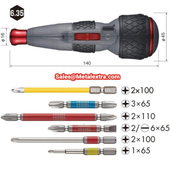VESSEL Screwdriver Electric Dora Ball Grip 1 Bits, Rechargable, 220USB-S1 - Image 3