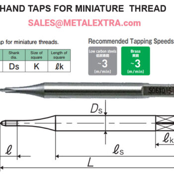 Alternative view of YAMAWA Hand Tap Miniature Thread, JIS Metric, HSS, MS+TR, S.04 - S.09