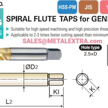 Alternative view of YG-1 Blind Hole Spiral Flute Tap HSS-PM TT437 M3-M20