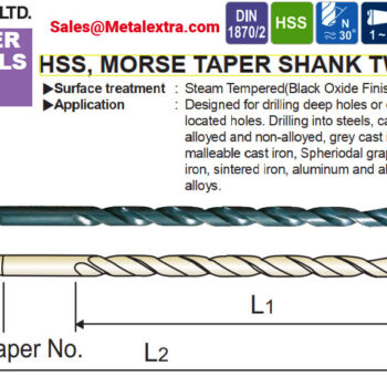 Alternative view of YG-1 Extra Long Twist Drill, Morse Taper, DIN 1870-2, HSS, D1210 ø13mm - ø50mm