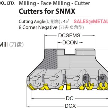 Alternative view of YG-1 Face Mill Cutter 45˚, 8 Corner Negative Ø 63mm - Ø213mm 1206 for SNMX