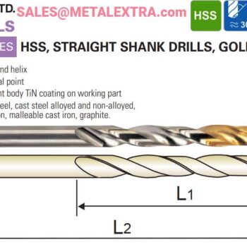 Alternative view of YG-1 Jobber Drill, JIS, HSS, Gold-P TiN, D1GP103 ø1mm - ø13mm