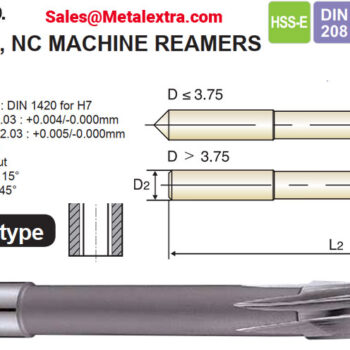 Alternative view of YG-1 Machine Reamer Spiral Flutes, HSS-E, DIN 208, Left Hand, K21B1 Ø2mm - Ø20mm