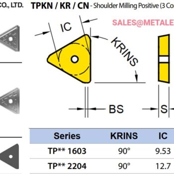 Alternative view of YG-1 Shoulder Milling Positive (3 Corner ISO) TPKN Hard Material Insert