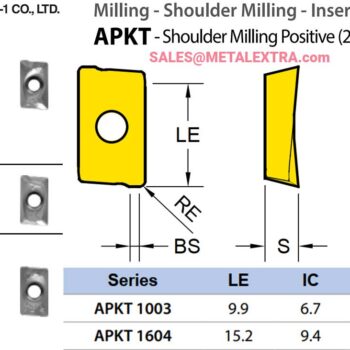 Alternative view of YG-1 Shoulder Milling Positive APKT (2 Corners) Insert for General Steel