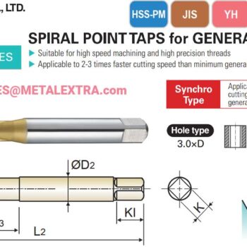 Alternative view of YG-1 Spiral Point Tap HSS-PM, Through Hole, TTS01, TiN, for High Carbon Steel & Alloy, M2-M20