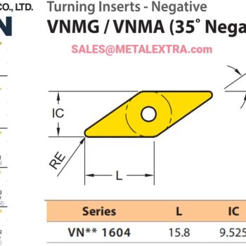 Alternative view of YG-1 Turning Insert Negative (35˚ ISO) VNMA for Cast iron