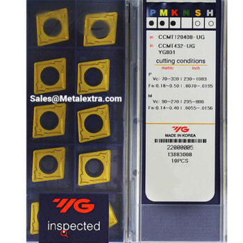 YG-1 Turning Insert Positive (80˚ ISO) CCMT-UG for General Purpose Medium Turning Steel & Cast Iron - Image 3