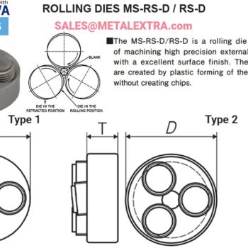 Alternative view of YAMAWA Rolling Dies RS-D, HSS-Ni, JIS Metric, for Screw threads, M1 - M5, ø10mm - ø20mm